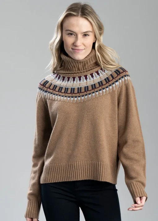 Filey Roll Neck Jumper - Warm Sand