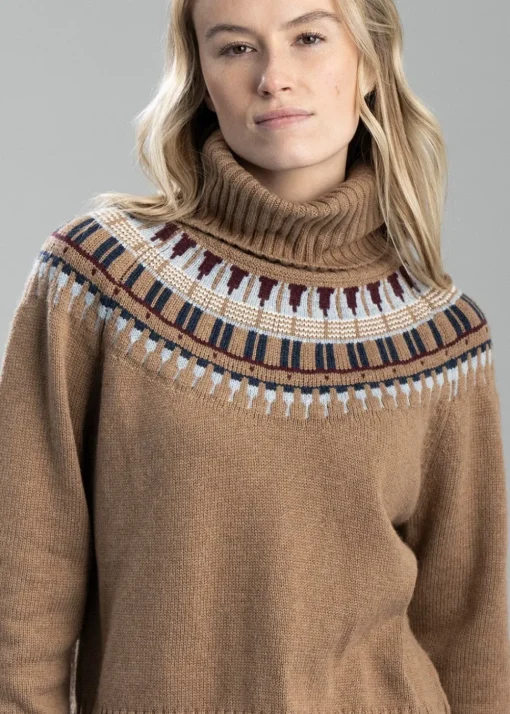 Filey Roll Neck Jumper - Warm Sand