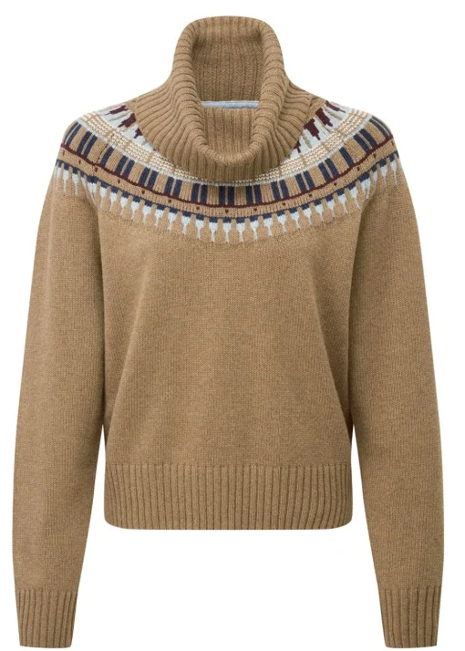 Filey Roll Neck Jumper - Warm Sand