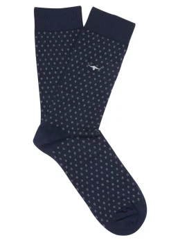 Fine Gauge Cotton Socks - Navy and Grey