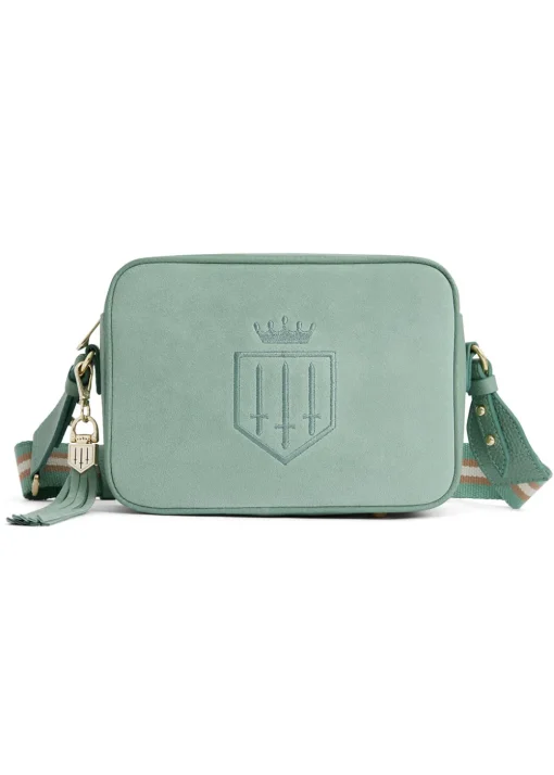 Finsbury Cross Body Bag - Mint Suede