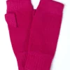 Fliss Lambswool Fingerless Mittens - Cranberry