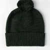 Fliss Lambswool Pom Pom Beanie - Pine