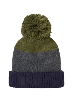 Flitcham Cold Weather Bobble Hat - Navy, Grey and Olive