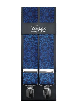 Floral Clip Braces - Blue