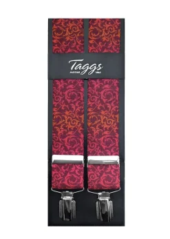 Floral Clip Braces - Red
