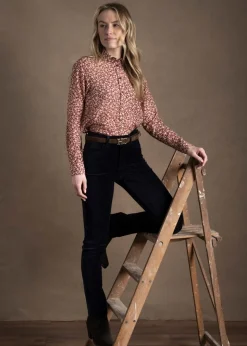 Floral Cotton Silk Shirt - Plumped Red