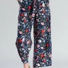 Floral Cropped Trousers - Classic Blue