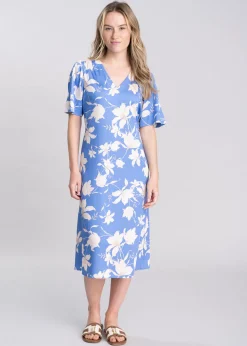 Floral Print Dress - Perfect Blue