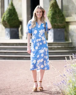 Floral Print Dress - Perfect Blue