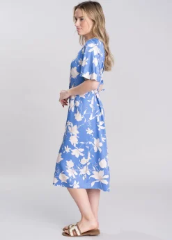 Floral Print Dress - Perfect Blue