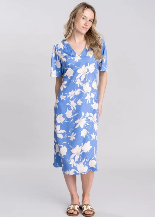 Floral Print Dress - Perfect Blue