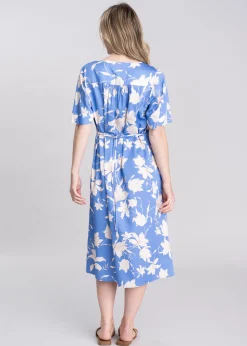 Floral Print Dress - Perfect Blue