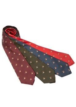 Flying Ducks Silk Tie - Red