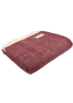 Fortrose Fishbone Throw - Rosewood