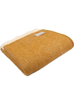Fortrose Fishbone Throw - English Mustard