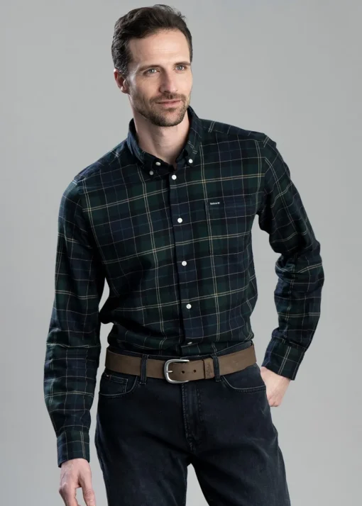 Fortrose Tailored Tartan Shirt - Green Loch