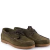 Galion Nubuck Homme Deck Shoes - Vert Chameau