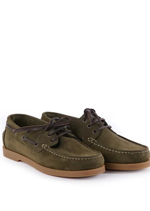 Galion Nubuck Homme Deck Shoes - Vert Chameau