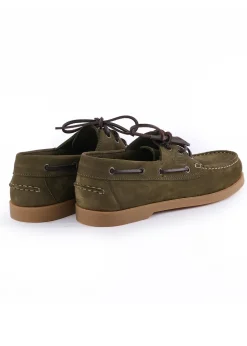 Galion Nubuck Homme Deck Shoes - Vert Chameau
