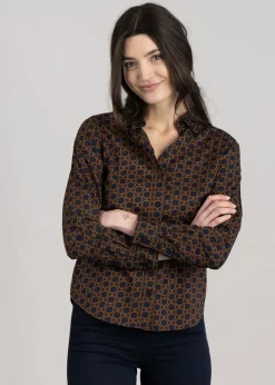 Geometric Voile Shirt - Evening Blue