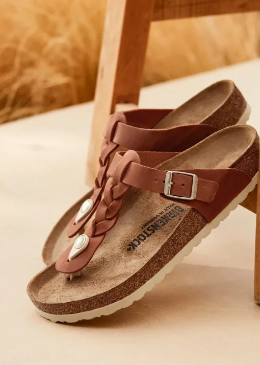 Gizeh Braided Sandals - Cognac