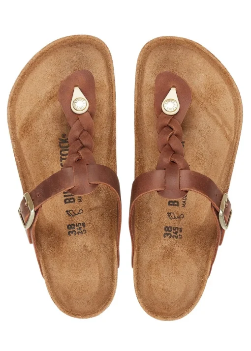 Gizeh Braided Sandals - Cognac