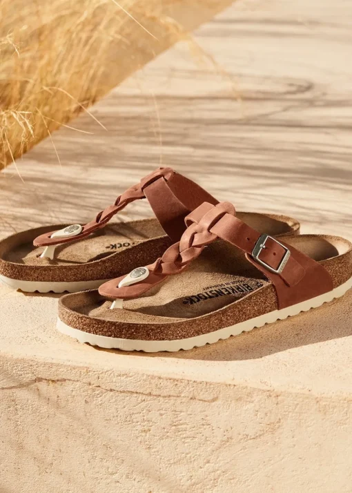 Gizeh Braided Sandals - Cognac