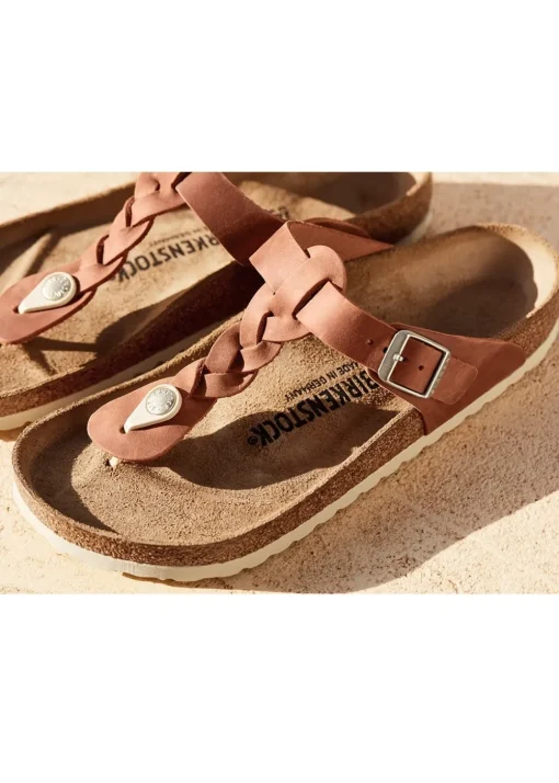 Gizeh Braided Sandals - Cognac