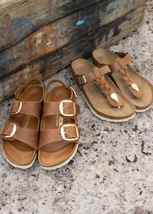 Gizeh Braided Sandals - Cognac