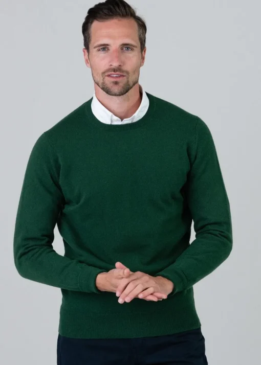 Gordon 1 Ply Geelong Crew Neck - Hedgerow