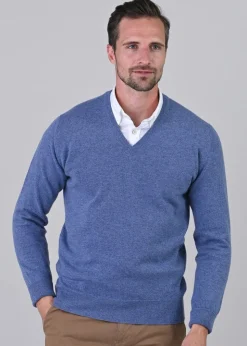 Gordon 1 Ply Geelong V-Neck - Clyde