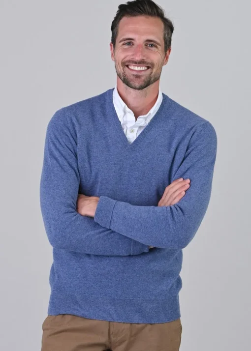 Gordon 1 Ply Geelong V-Neck - Clyde