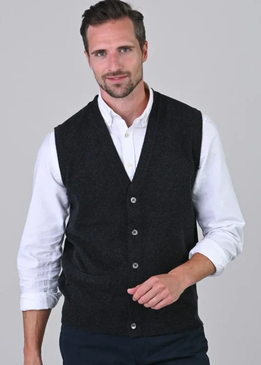 Gordon 1 Ply Geelong Waistcoat - Charcoal