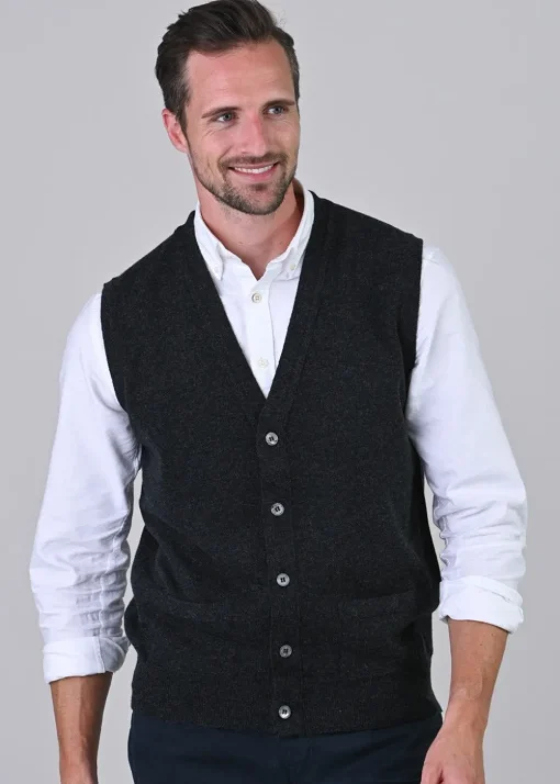 Gordon 1 Ply Geelong Waistcoat - Charcoal