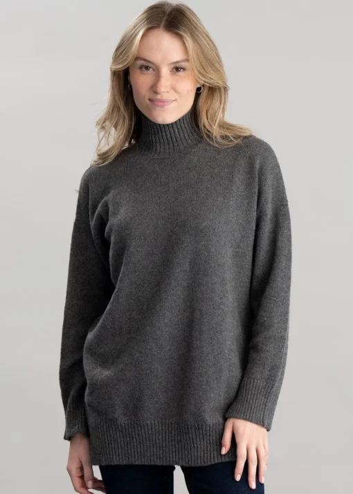 Gracelan High Neck - Mid Grey Melange