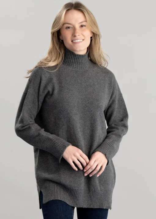 Gracelan High Neck - Mid Grey Melange