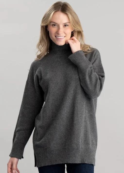 Gracelan High Neck - Mid Grey Melange