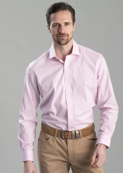 Greenwich Tailored Shirt - Light Pink Micro Check