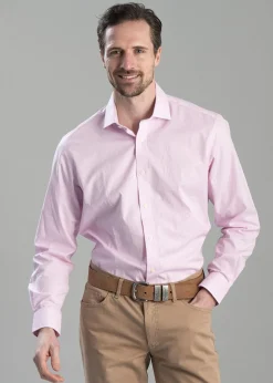 Greenwich Tailored Shirt - Light Pink Micro Check