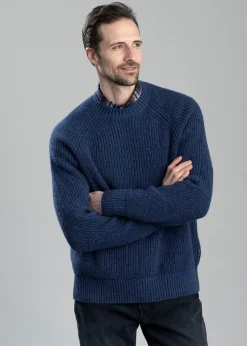 Griffiths Relaxed Crew Neck Sweater - Navy