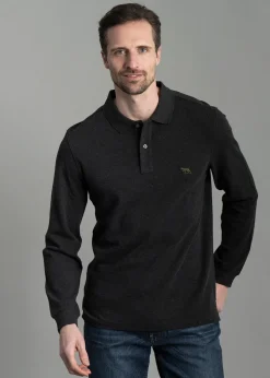 Gunn Long Sleeved Polo - Charcoal