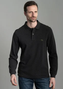 Gunn Long Sleeved Polo - Charcoal