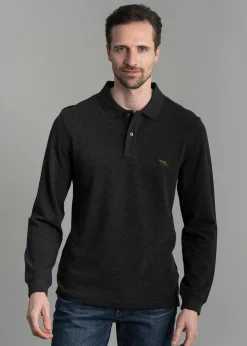 Gunn Long Sleeved Polo - Charcoal