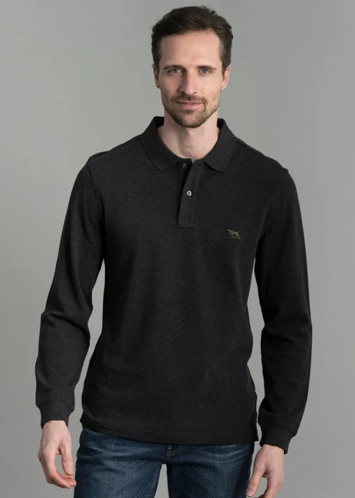 Gunn Long Sleeved Polo - Charcoal