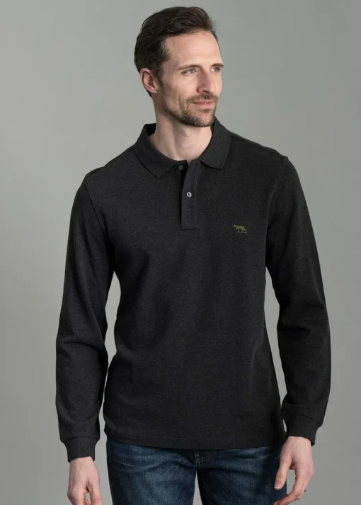 Gunn Long Sleeved Polo - Charcoal