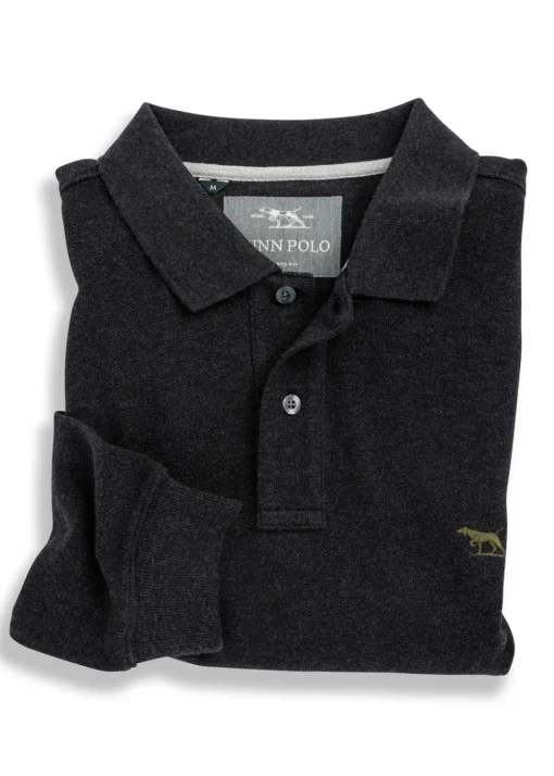 Gunn Long Sleeved Polo - Charcoal