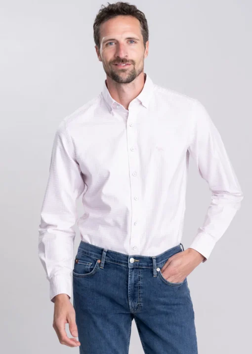 Gunn Oxford Checked Shirt - Rosewater