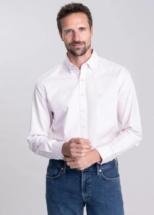 Gunn Oxford Checked Shirt - Rosewater