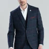 Haincliffe Jacket - Blue with Red and Caramel Check